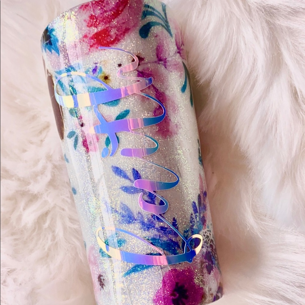 Custom floral tumbler